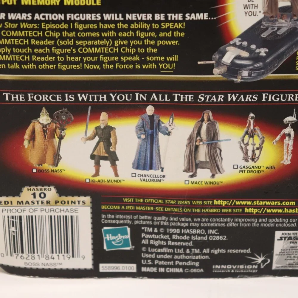 Boss Nass NIP 1988 Hasbro Star Wars Episode 1 w /Comm Tech Chip